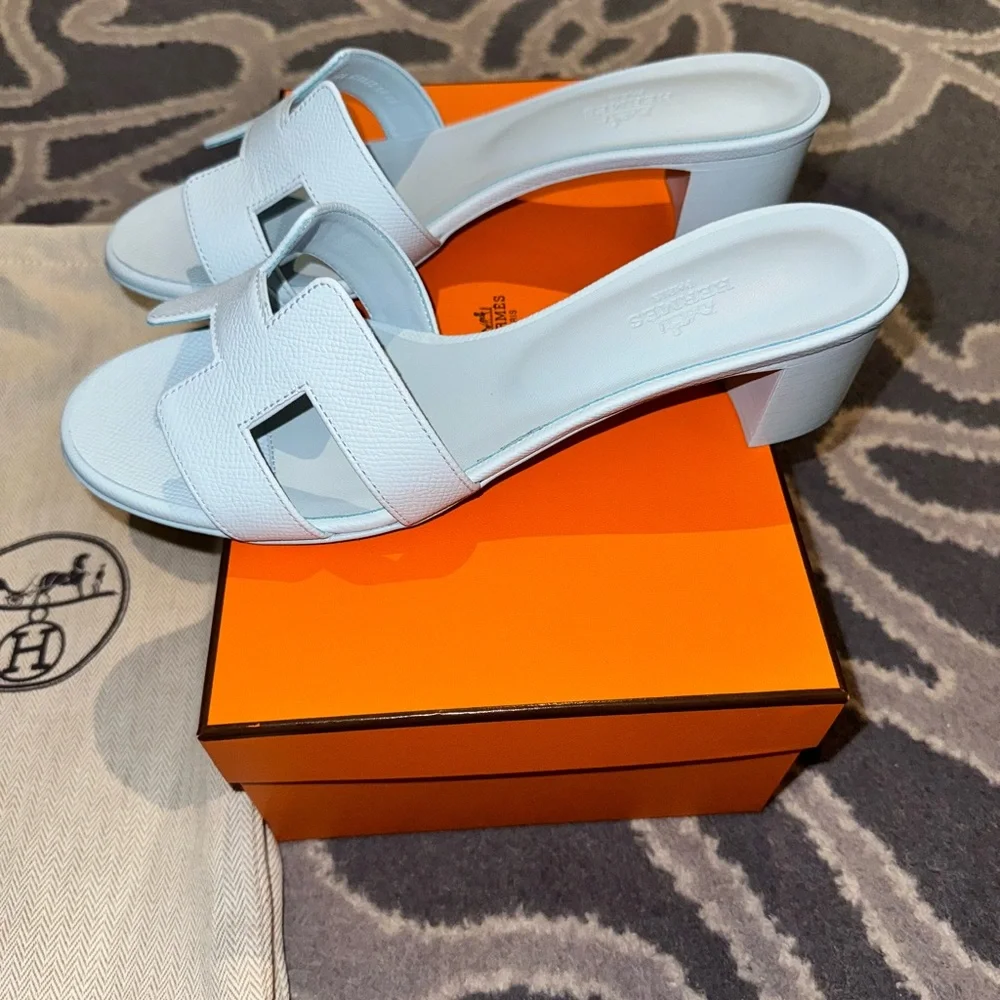 Hermes oasis light blue epsom sandals 38.5 - Picture 2 of 6